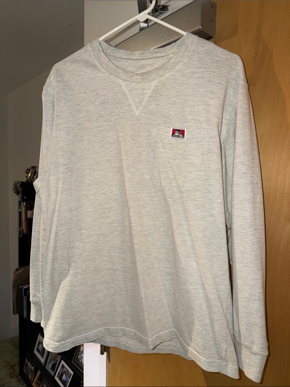 Ben Davis Heather Gray Long Sleeve with Red Logo